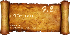 Füzi Emil névjegykártya