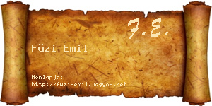 Füzi Emil névjegykártya